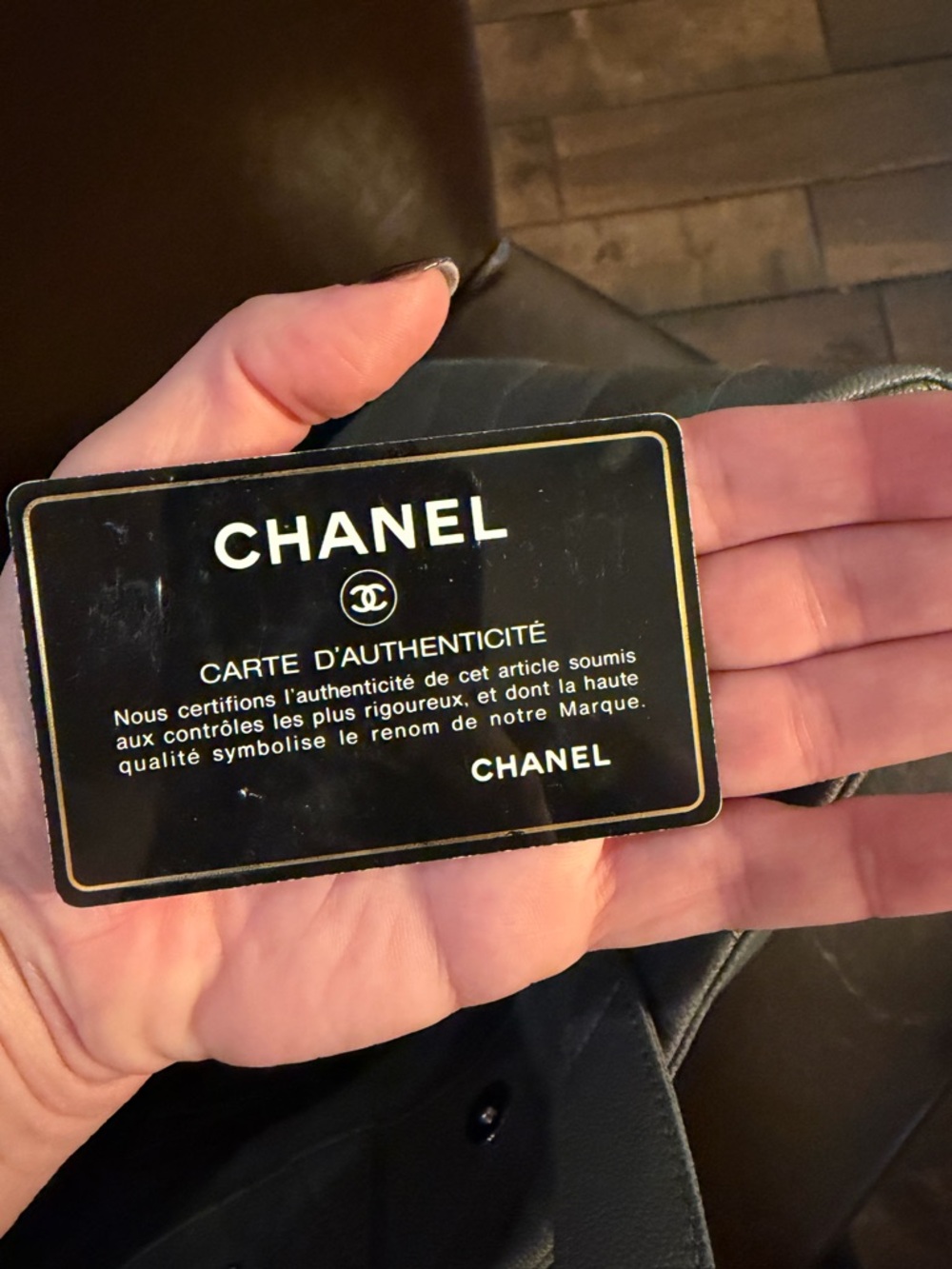 CHANEL Gray Quilted Caviar Leather Tote with Chain Straps - Picture 6 of 12